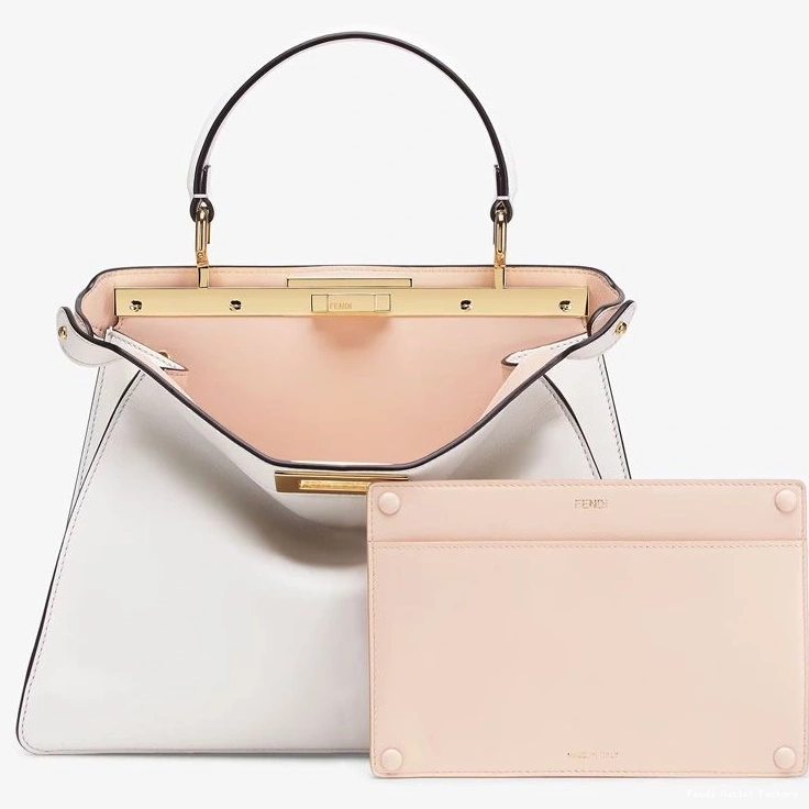 Affordable HOT Medium Fendi Bag Nappa White Laether ISeeU In Peekaboo 0816